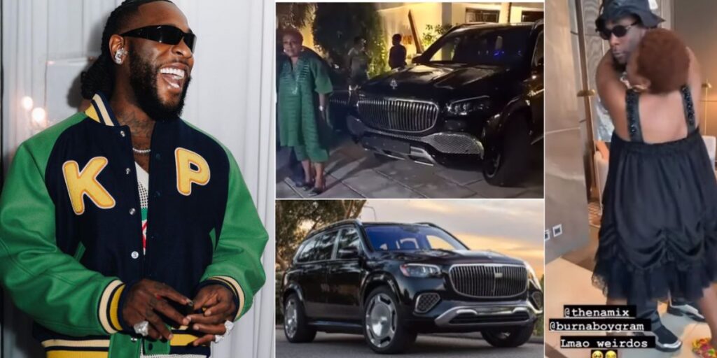 Burna Boy gifts his mom brand new Mercedes Benz 