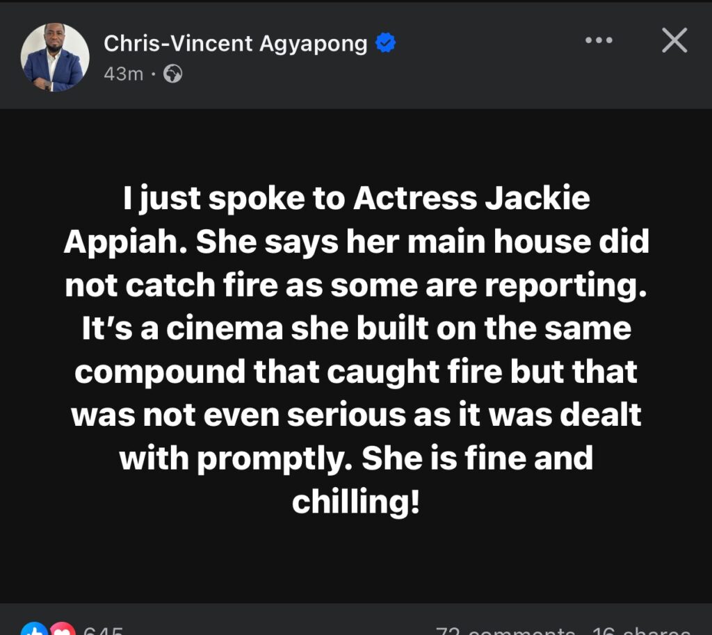 Jackie Appiah house fire