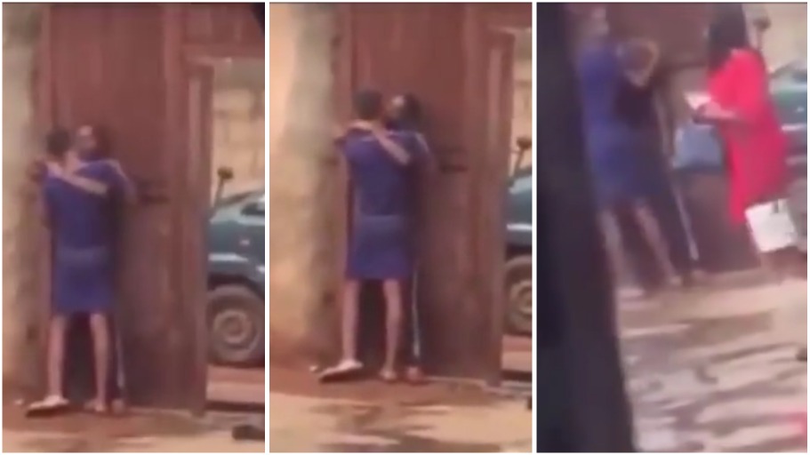 mother caught her daughter making out with a man in their compound