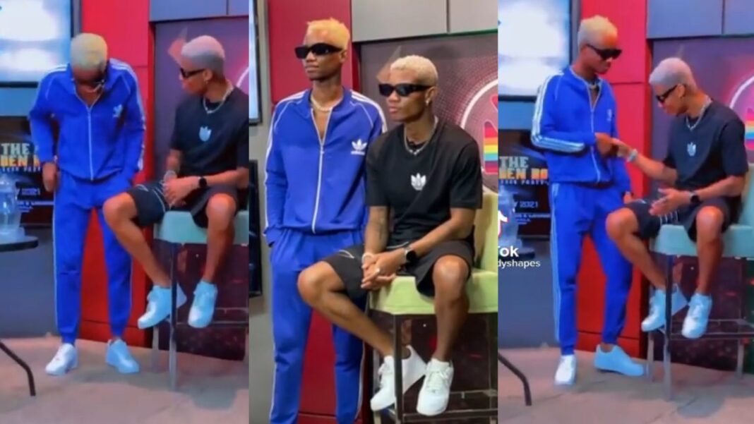 KiDi in awe after his lookalike met him on live TV [Watch]