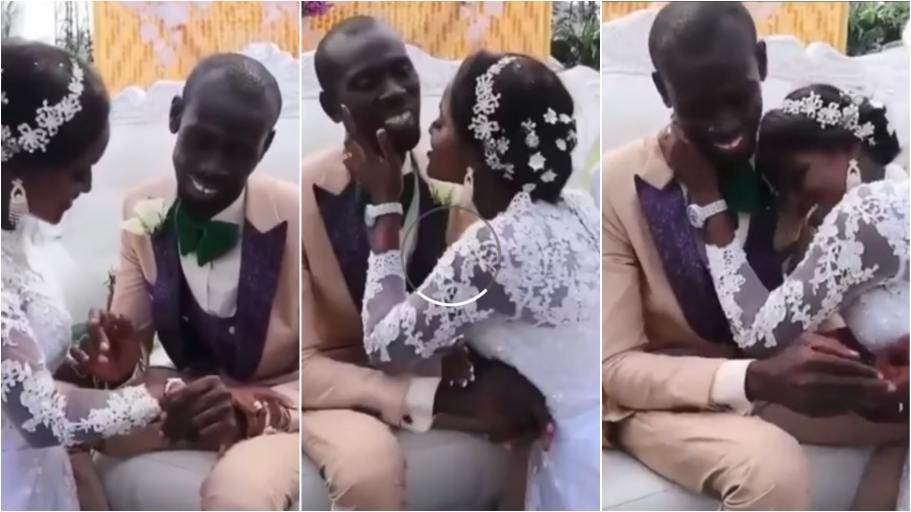 groom refuses to kiss his beautiful bride