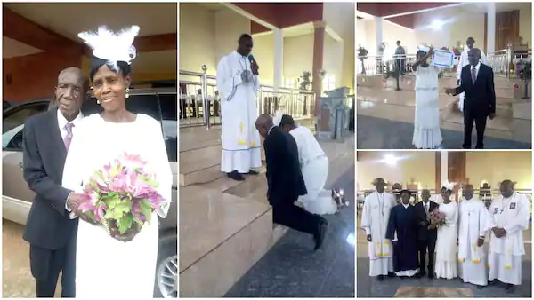 99 year old man weds 86-year-old lover after being together since their youth