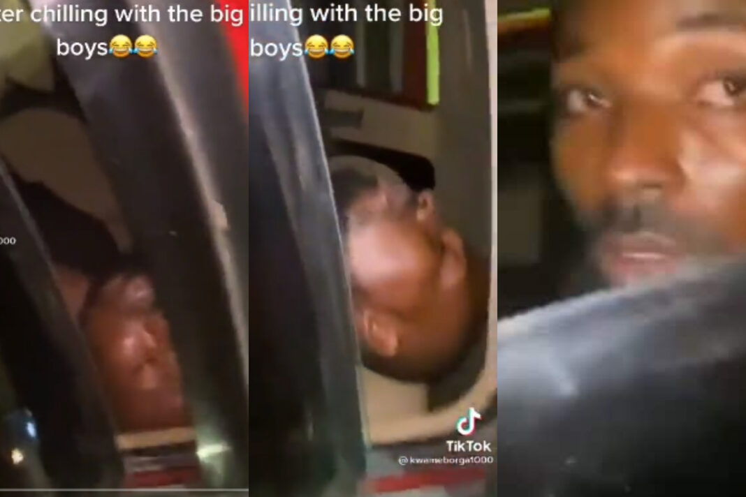 Man spotted sleeping in traffic after chilling heavily with the ‘big boys’