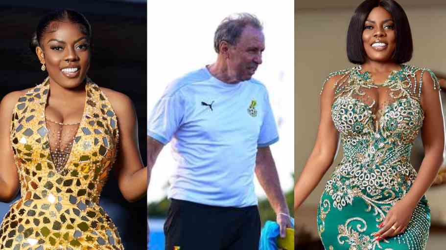 Nana Aba Anamoah and Black Stars coach Milovan Rajevac