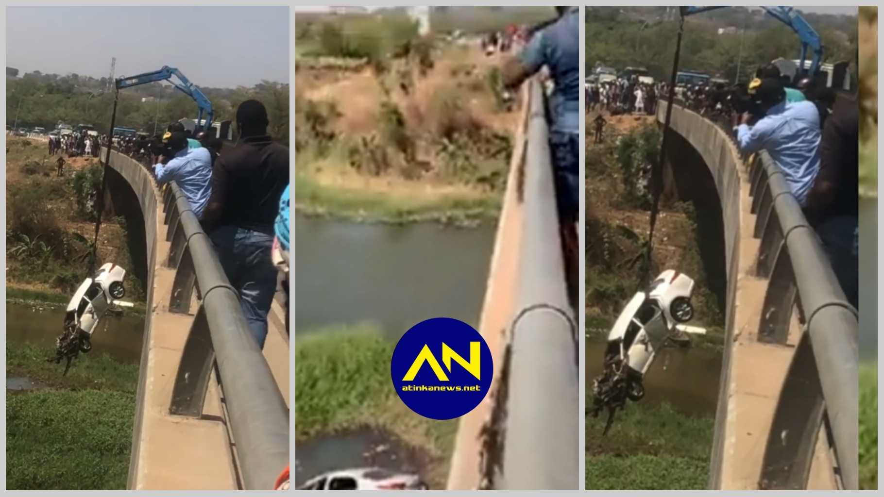 car skids off bridge and plunges into Jabi Lake