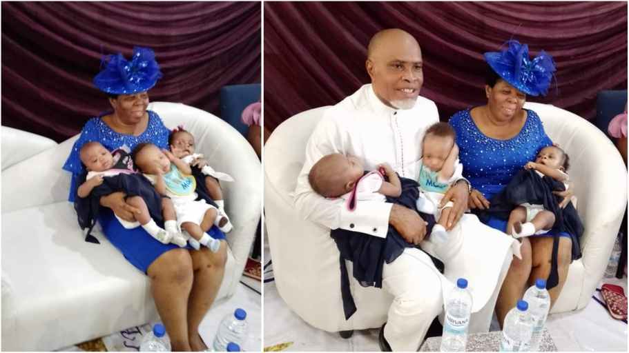 Couple Welcomes Triplets After 25 Years Of Waiting Cute Photos Emerge