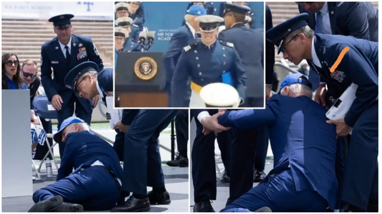 Joe Biden Falls During US Air Force Graduation Ceremony [video]