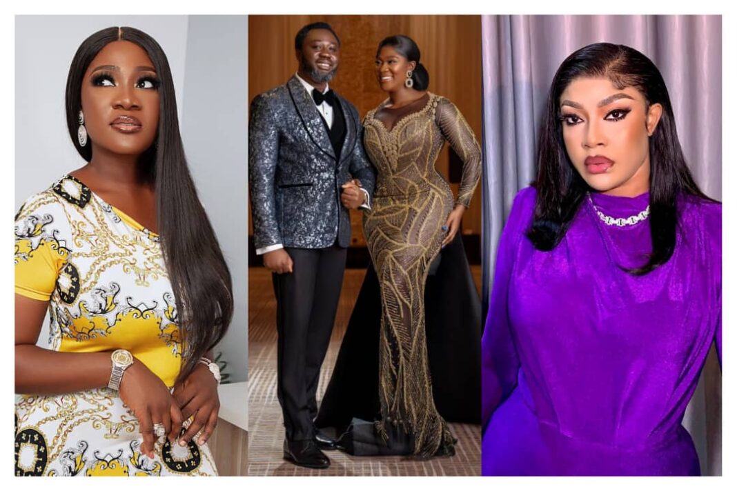 Actress Angela Okorie fires back at Mercy Johnson's husband