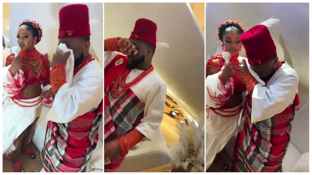 moment Davido busted into tears as Chioma
