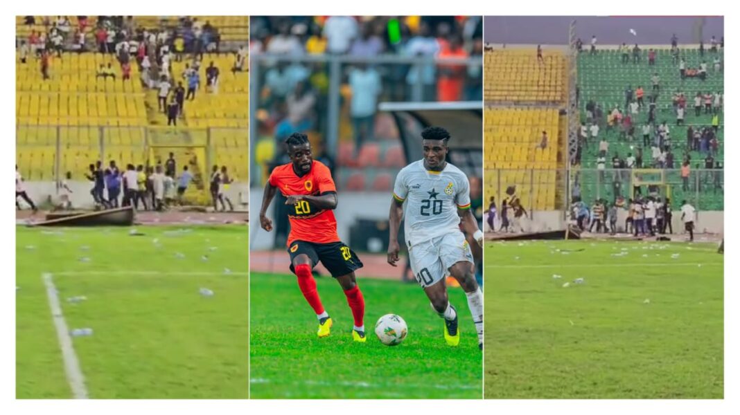 Black Stars fans riot at Baba Yara Stadium after defeat to Angola