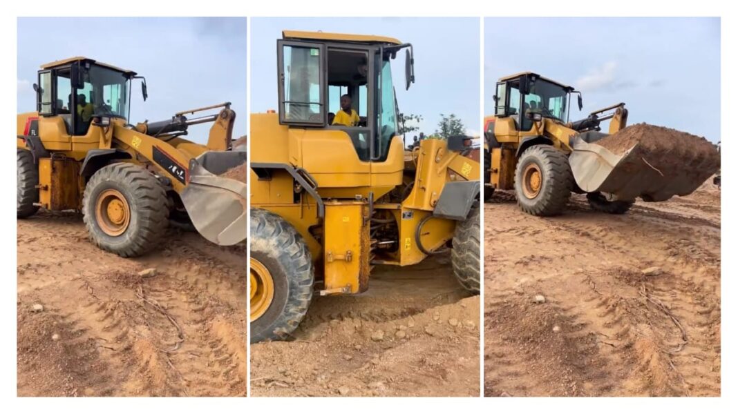 Little boy stuns as he masterfully operates front-end loader