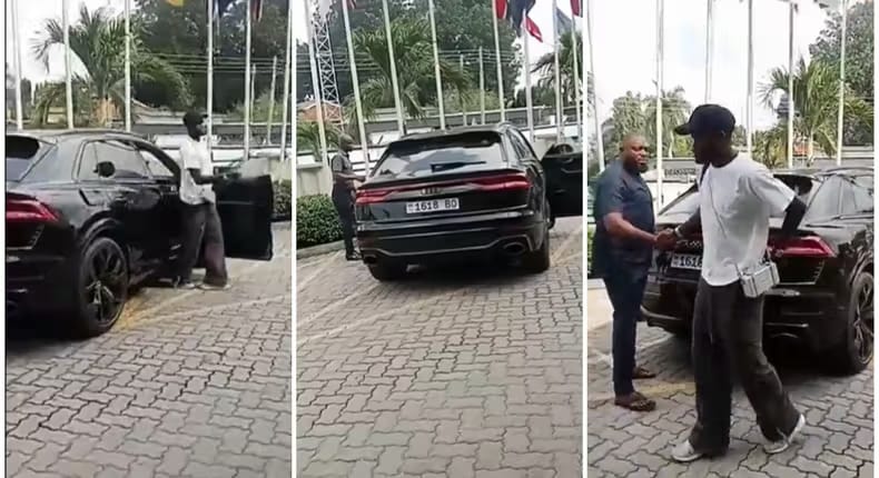 Thomas Partey arrives at Black Stars camp in Audi RS Q8